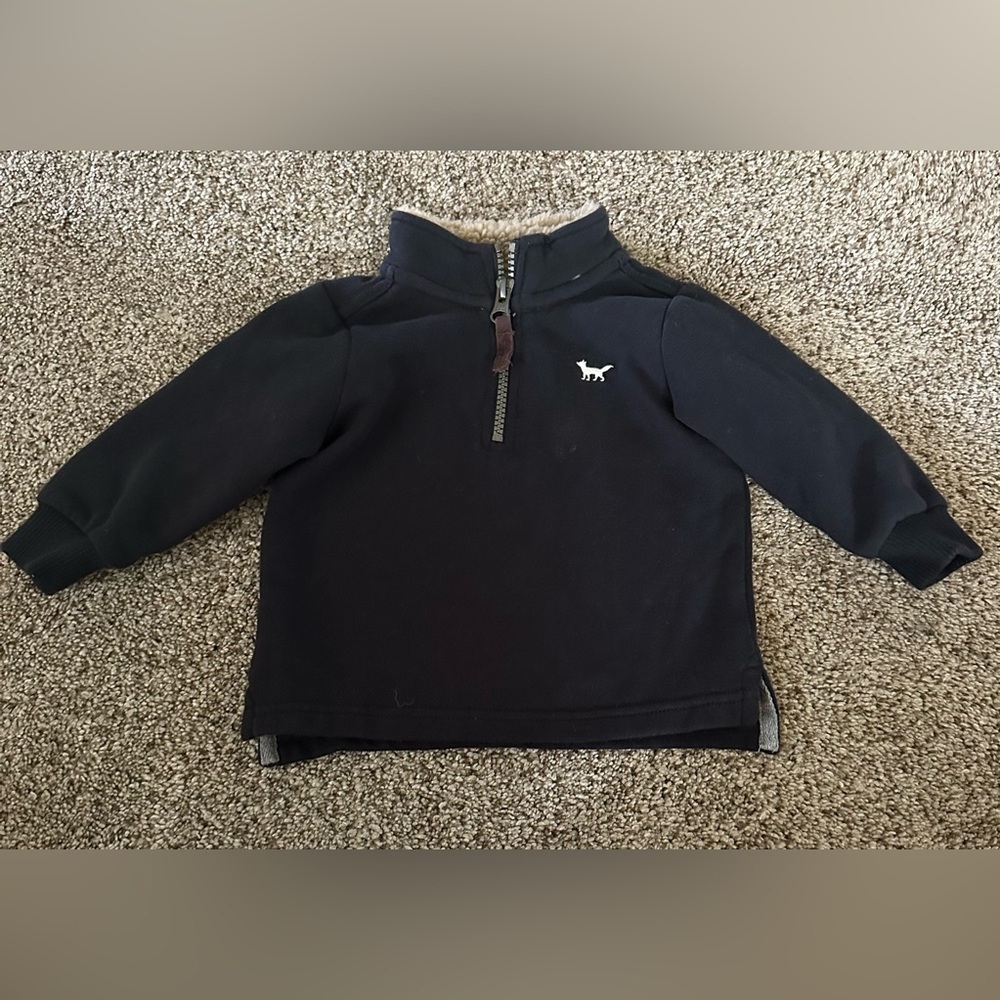 Baby boy Black Pullover with Embroidered Logo